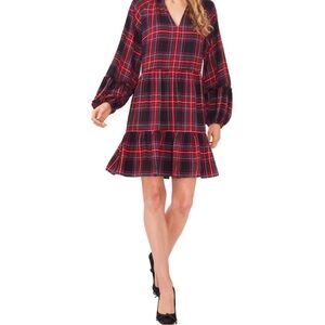 Elegant Plaid Long Sleeve Dress